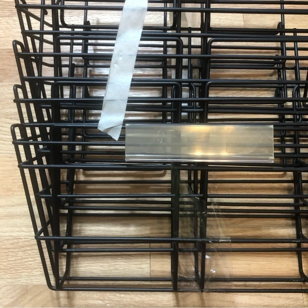 4 Tier Hanging Metal Cubicle File Folder Black Office Storage